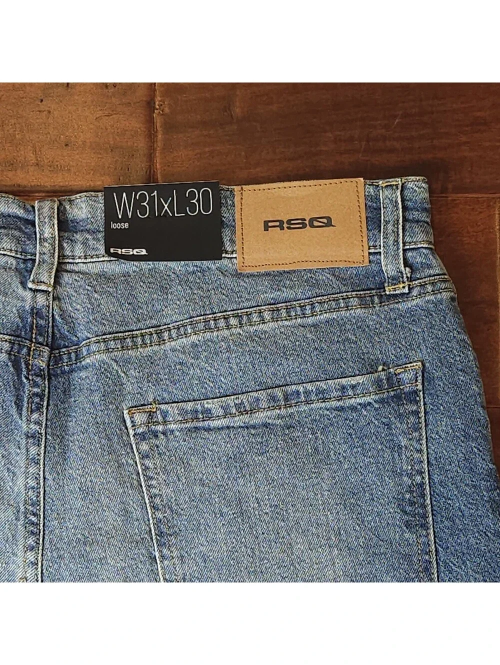 NWT RSQ Men’s Loose Fit Medium Wash Blue Denim Jeans 5-Pocket Straight Leg 31x30